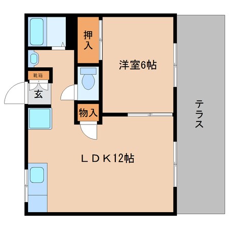 大和高田駅 徒歩18分 1階の物件間取画像